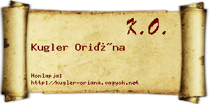 Kugler Oriána névjegykártya